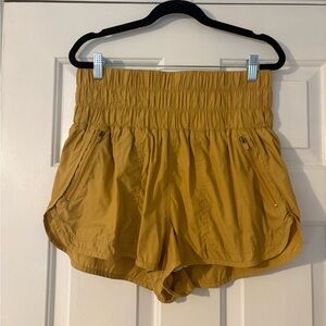 Free People Mustard Yellow Athletic Shorts